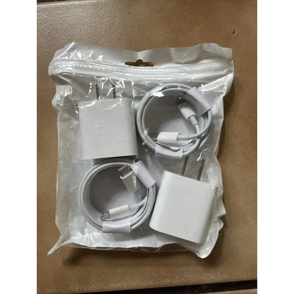 2 Pack 20 Watt Charger USB-C From Charger to Lightening